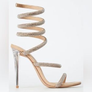 Rhinestone Spiraled Heel